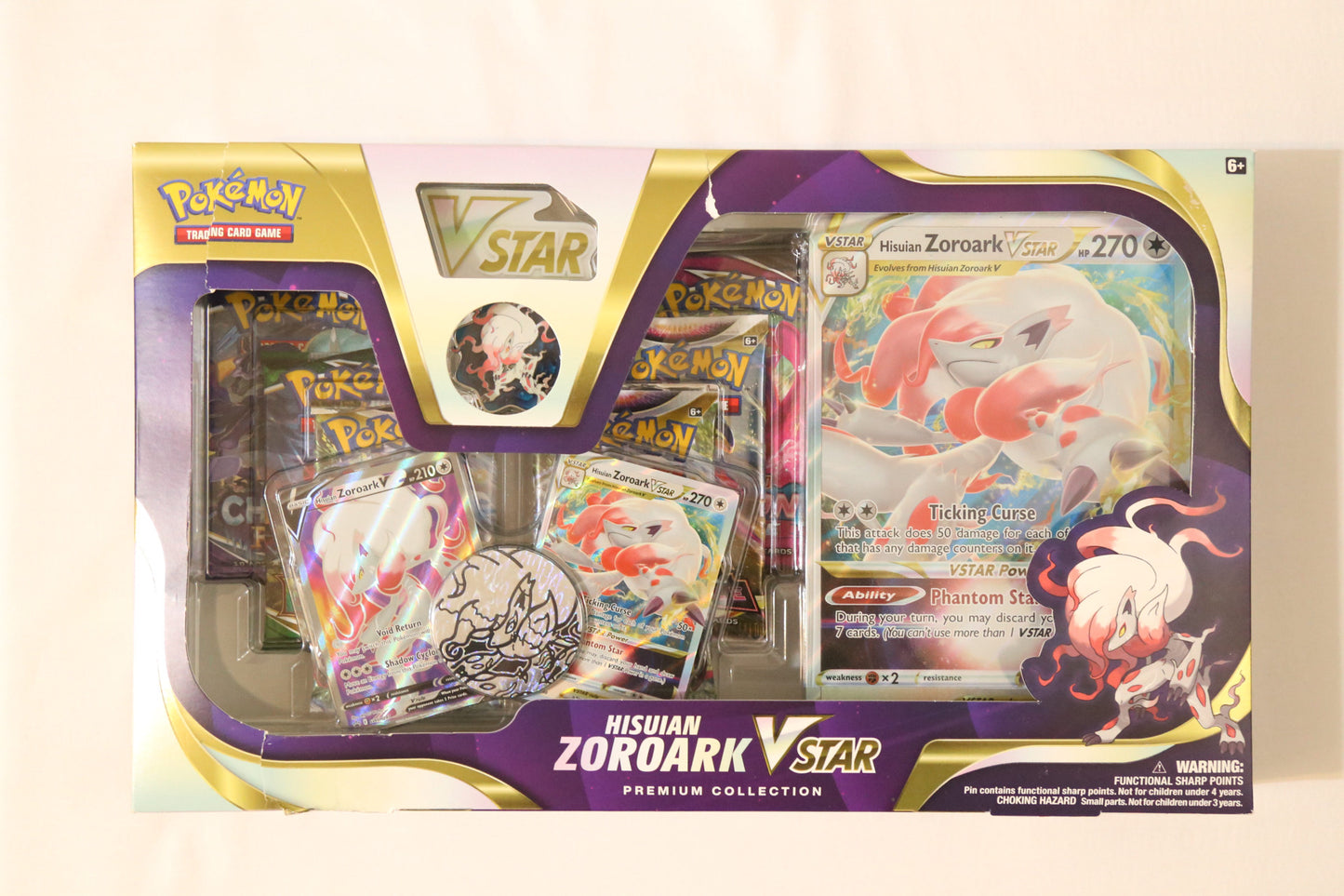 Pokemon TCG: Hisuian Zoroark VSTAR Premium Collection – SWSH11 | Lost Origin | 6 Booster Packs | Factory Sealed