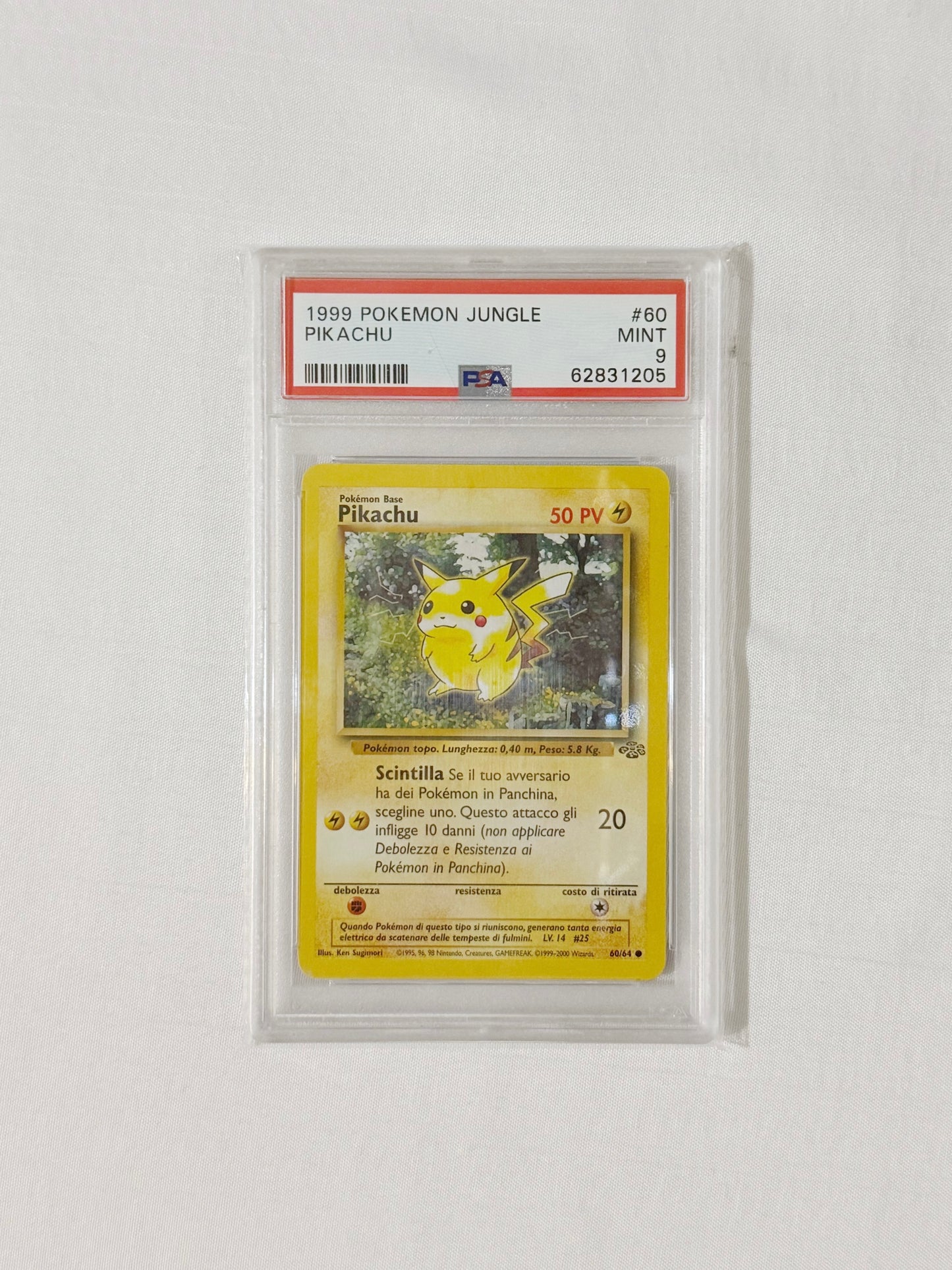 PSA 9 Pikachu – 1999 Pokémon Jungle #60 Italian Vintage Card