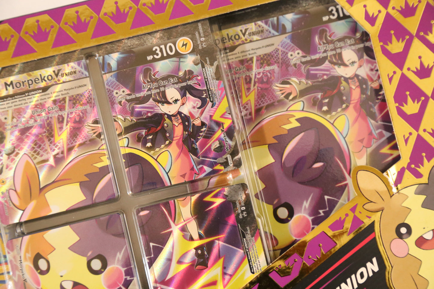 Pokemon TCG: Morpeko V-UNION Premium Treasures Collection – Crown Zenith | Factory Sealed | 5 Booster Packs + Playmat