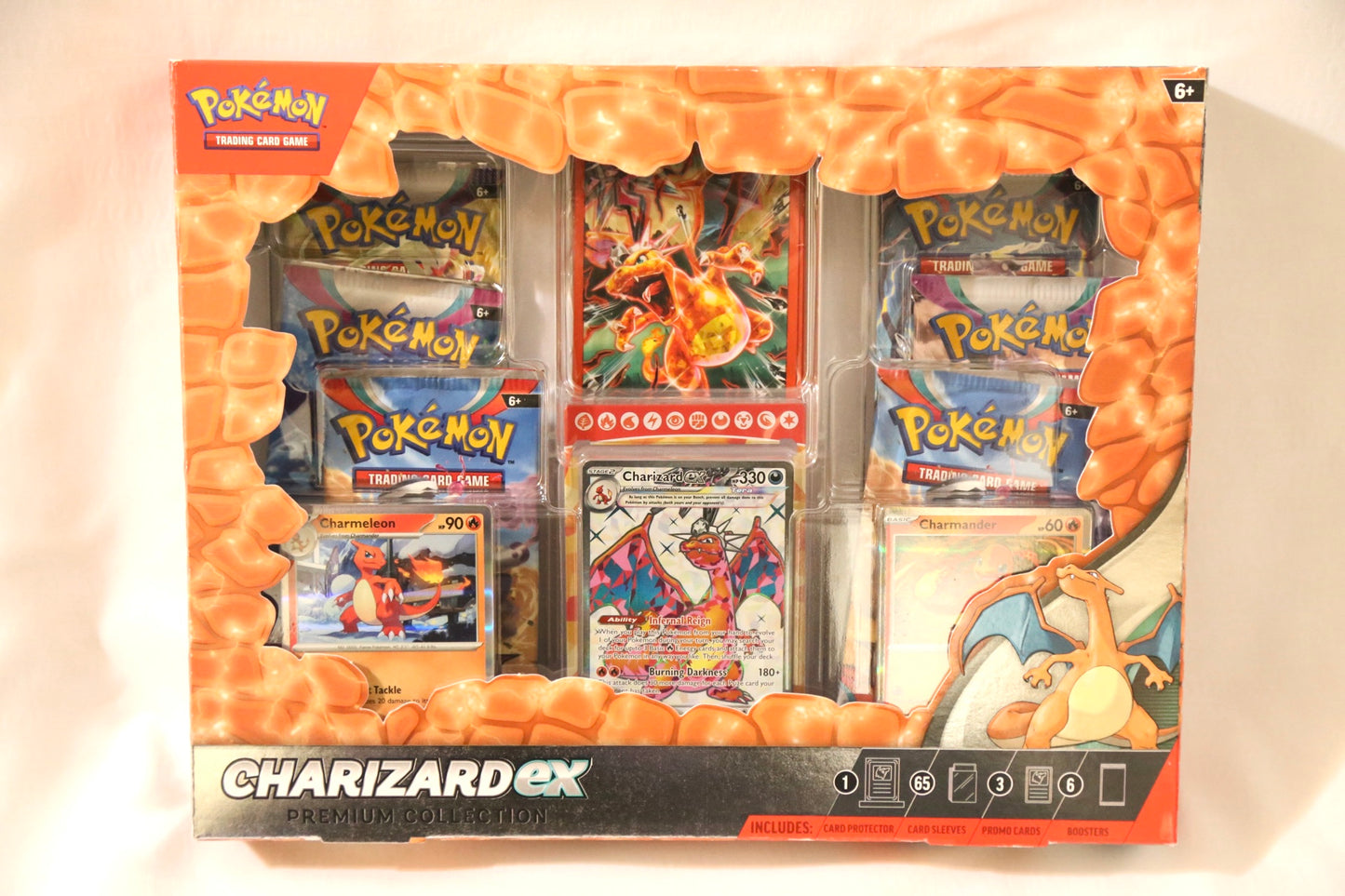 Pokemon TCG: Charizard ex Premium Collection | Factory Sealed | 6 Booster Packs + 3 Foil Promo Cards | MCAP