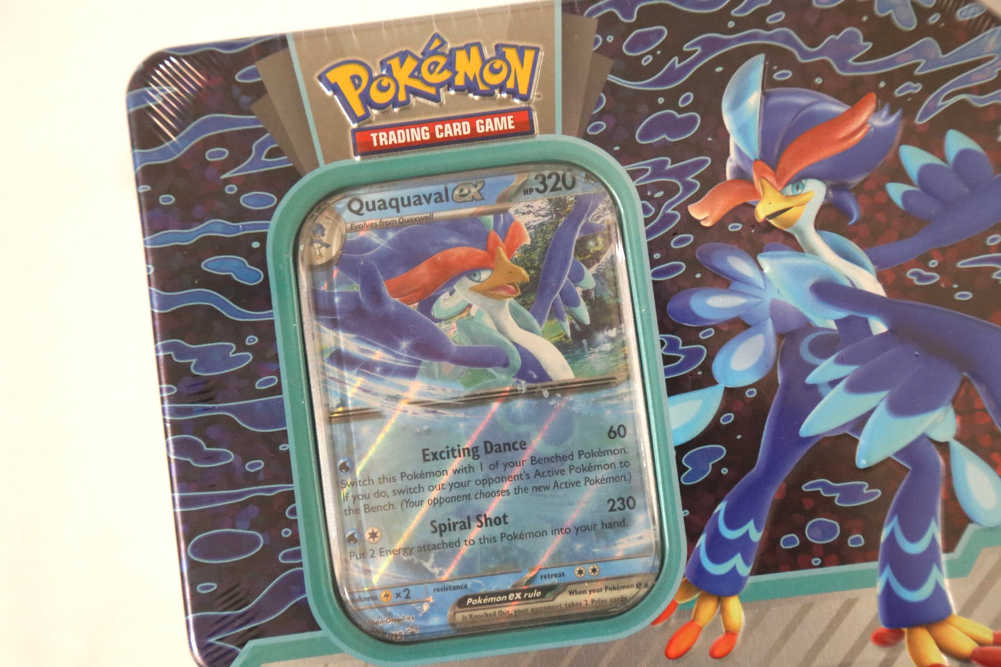 Pokemon TCG: Paldea Partners Tin – Quaquaval ex | Factory Sealed | 5 Booster Packs + Promo Card | MCAP