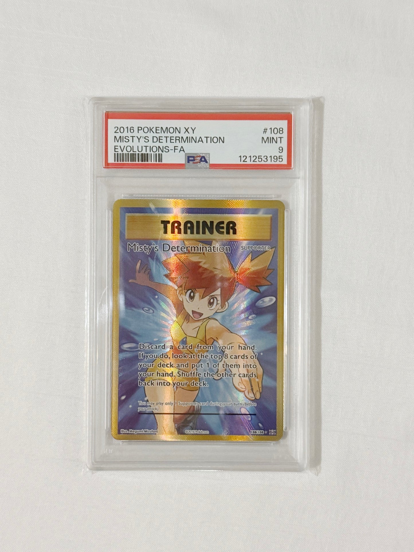 2016 Pokémon XY Evolutions – Misty’s Determination FA Trainer #108 – PSA 9 MINT