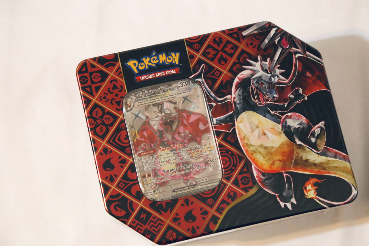 Pokemon TCG: Paldean Fates Tin – Charizard ex | SV Paldean Fates (PAF) | Factory Sealed | 5 Booster Packs
