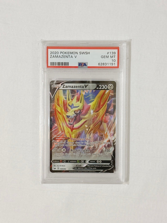 PSA 10 Zamazenta V – Sword & Shield 2020 Ultra Rare #139/202 GEM MINT