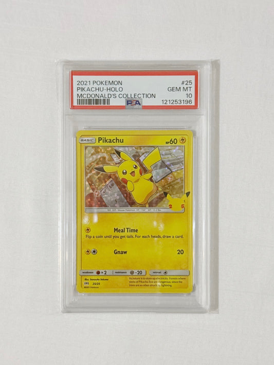 2021 Pokémon Pikachu Holo – PSA 10 GEM MINT – McDonald’s 25th Anniversary Promo #25/25