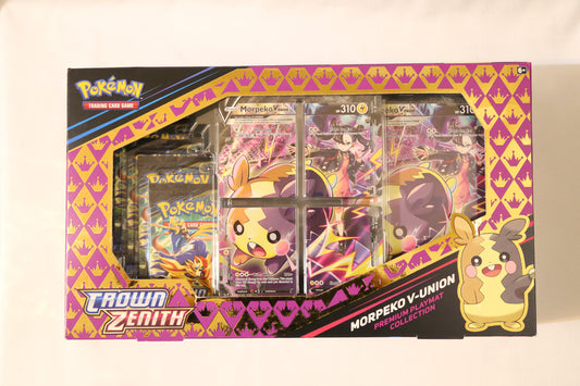 Pokemon TCG: Morpeko V-UNION Premium Treasures Collection – Crown Zenith | Factory Sealed | 5 Booster Packs + Playmat