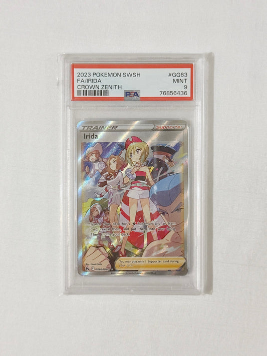 PSA 9 Irida Full Art – 2023 Pokémon Crown Zenith GG63 Trainer Card