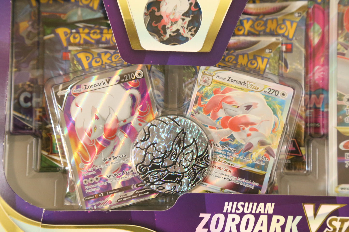 Pokemon TCG: Hisuian Zoroark VSTAR Premium Collection – SWSH11 | Lost Origin | 6 Booster Packs | Factory Sealed